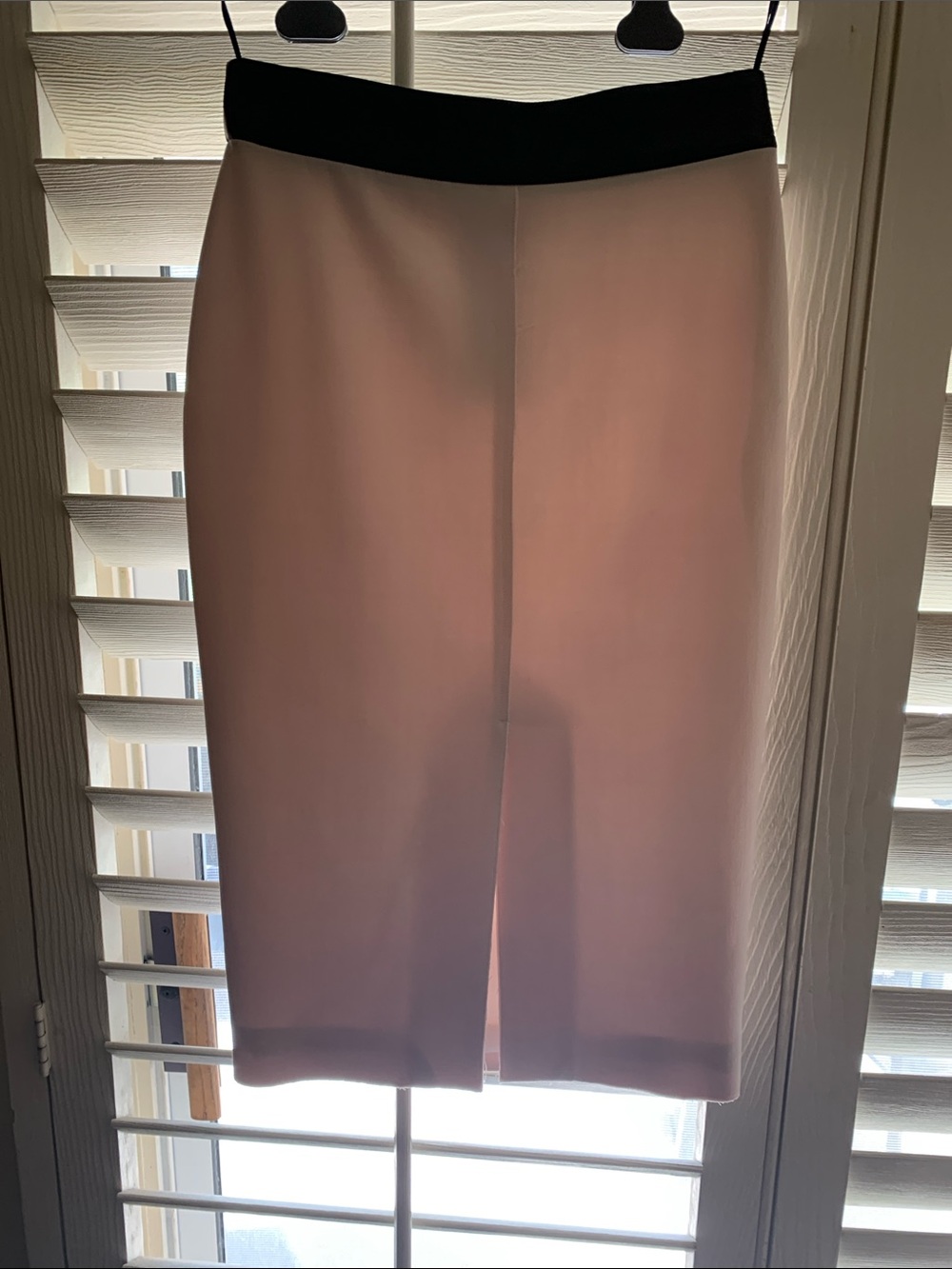 Tom Ford beige wool /spandex skirt leather Waistband